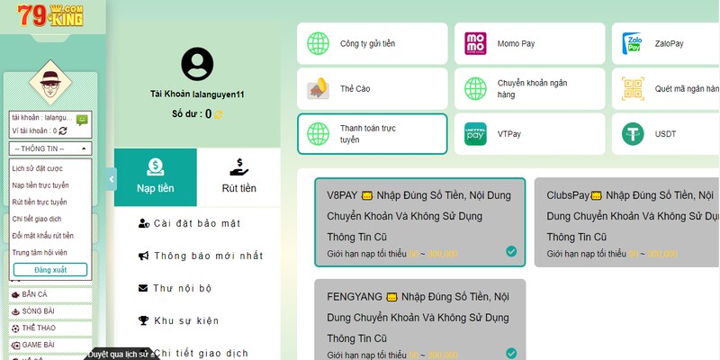 Những lưu ý người chơi cần nắm khi nạp tiền 79king